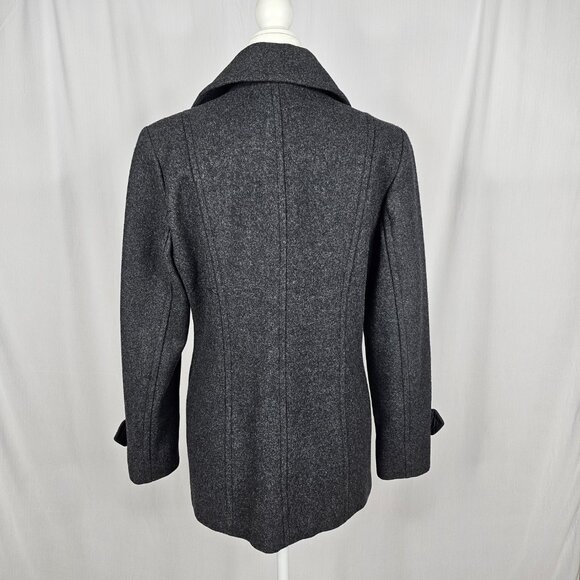 ST. JOHN'S BAY Grey Wool Women's Peacoat, Size Petite Small - Picture 6 of 16